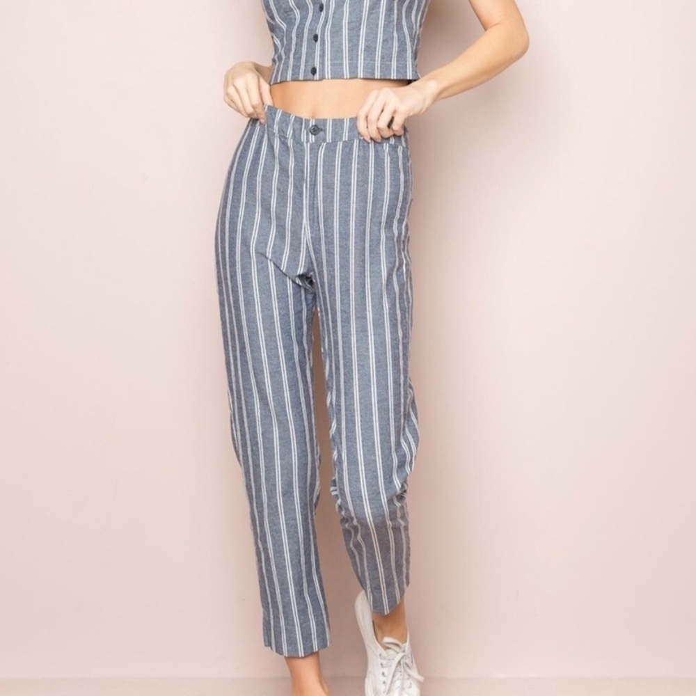 Brandy Melville White Striped Pants